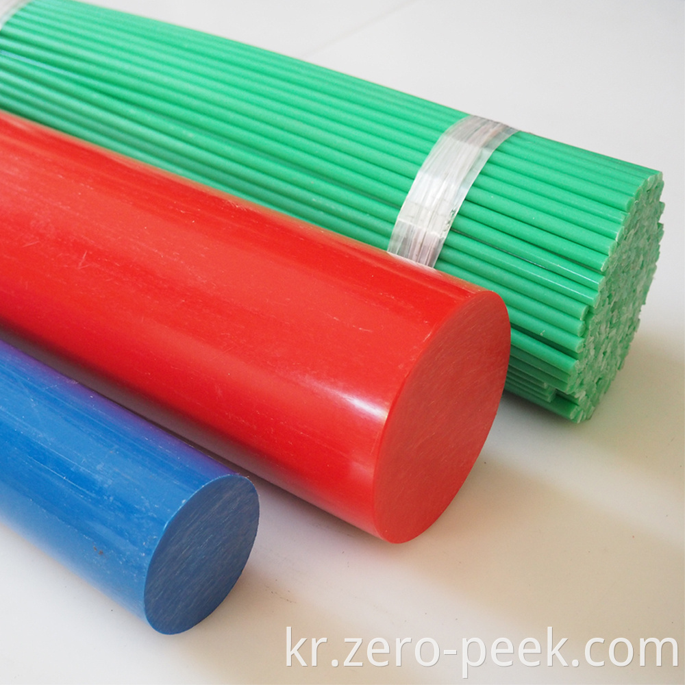 Colored acetal rod virgin